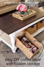 Diy Farmhouse Coffee Table With Turned Legs Storage Free Plans In 2020 Coffee Table Farmhouse Coffee Table With Hidden Storage Coffee Table