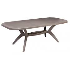 Rectangulaire, ronde ou carrée, la table de jardin deviendra vite un. Grosfillex Table De Jardin Pvc Ibiza Taupe 220 X 100 Cm
