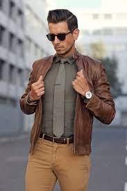 Menswear Mens Style Mens Fashion Clothing Street Style Leather Jacket Brown Jacket Mens Business Casual Outfits Mens Fashion Summer Business Casual Men