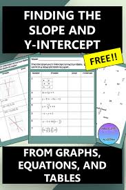 Finding The Slope And Y Intercept From Graphs Equations And Tables Free Scrambled Answers Activity Algebra Free Math Resources Math Resources