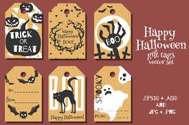 Halloween Gift Tags Vector Set Graphic By Nomadharley Creative Fabrica
