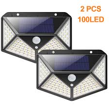 2 Pcs Outdoor Solar Lights 100 Led Super Bright Solar Lamp Outside 800 Lumens 3 Modes Solar Wall Lamp Waterproof Solar Outside Lamp For Garden Walmart Com Walmart Com