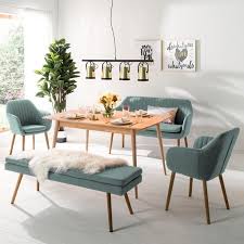 Eine sitzbank küche mit lehne hat immer eine rückenlehne. Sitzbank Nicholas Webstoff Eiche Massiv Mintgrau Kuchen Sofa Kuchensofa Haus Deko