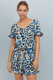 Ruffle Trimmed Shorts Light Beige Leopard Print Ladies H M Us Leopard Print Shorts Chiffon Dress Short Leopard Print