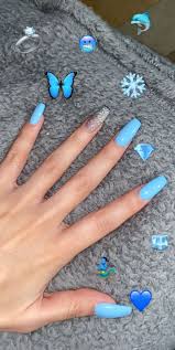 Add top coat to make it shinier. Pin By That Cute Ish On Nails Blue Acrylic Nails Blue Acrylic Nails Glitter Short Acrylic Nails Designs