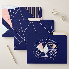 Navy Pink Blue Gold Modern Abstract Geometrical File Folder Zazzle Com Pink File Folder File Folder Organization Folder Organization