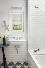 Subway tile patterns bathroom 2021. Mark Reilly Architecture White Beveled Subway Tile Beveled Subway Tile Bathroom Design