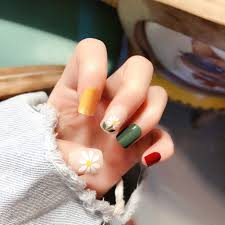 Long matte black, are you looking for nails acrylic coffin matte art designs that are excellent for this summer? 24pcs Daisy Fresh Fake Nail Sticker Cute Summer Nail Patch Artificial Acrylic Nail Art Tips Manicure Tools Nail Glue False Nails Aliexpress