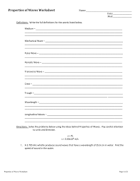 A collection of english esl worksheets for home learning, online practice, distance learning and english classes to teach about sounds, sounds. Properties Of Waves Worksheet