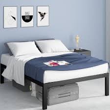 Attaching a headboard to your platform bed can be a great way to decorate your room. Priage By Zinus Black Metal Platform Bed Frame Overstock 15635508