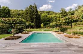 Jardin Prive Piscine Perspective Terrasse En Bois Platanes Tailles En Plateau Nos Realisations En 2019 Terrasse Bois Piscine Et Jardin Prive