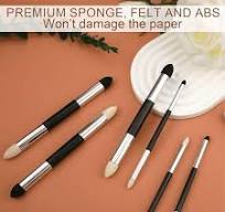 6Pcs Artist Blending Sponge Pen,Double-Headed Blending Stump Pencil Sketch  Brush Drawing Foam Blender Stick Blender Tool
