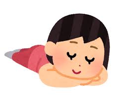 うつ伏せで寝る人のイラスト（女性） | かわいいフリー素材集 いらすとや