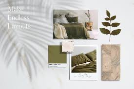 Natural Mood Board Mockup Psd Mood Board Design Mood Board Design