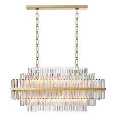 Visual comfort lr5910 fascio 38 led linear crystal chandelier by lauren rottet hand rubbed antique brass indoor lighting chandeliers. Vienna Linear Crystal Chandelier Williams Sonoma