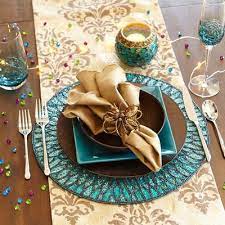 This versatile gold ring with an open design is characterized by petite diamonds and turquoise stones. New Year S Eve Blue Collection Everything Turquoise Dining Table Decor Holiday Dinnerware Table Decorations