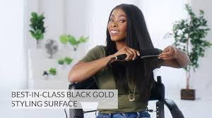 Hot tools professional 24k gold one step blowout. Hot Tools Black Gold 1 1 4 Digital Salon Flat Iron Ulta Beauty
