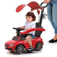 Tobbi 3 In 1 Mercedes Benz Licensed Kids Ride On Push Car W Canopy Music Horn For Toddler Walmart Com