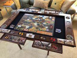 Board Game Table Topper With Added Shelves Etsy Game Room Tables Board Game Table Board Game Room