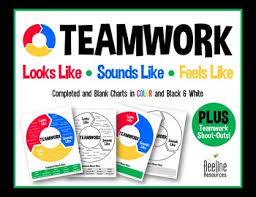 teamwork looks like sounds like feels like chart completed blank color bw