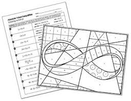 Absolute Value Inequalities Coloring Activity With Interval Notation Absolute Value Inequalities Absolute Value Color Activities