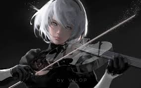 Wallpaper Wlop Artwork Women Digital Art Anime Girls Nier Video Games White Hair Cleavage Violin Looking At Viewer Nier Automata 2b Nier Automata Painting 1920x1204 Lunarcat 1223122 Hd Wallpapers Wallhere