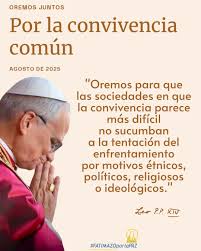 🇻🇦 🙏🏻 INTENCION DE ORACIÓN DEL PAPA PARA AGOSTO 2025 En un mundo donde  crecen las tensiones, el Papa León XIV nos invita a rezar en agosto por la  convivencia común. En