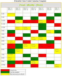 Color Coded Schedule Template Photo In 2020 Schedule Template Calendar Printables Calendar Template
