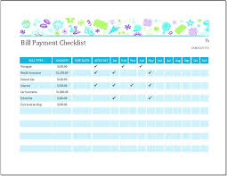 You may also like to do checklist examples. Bill Payment Checklist Templates For Ms Excel Word Excel Templates