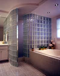 Walk In Door Less Radius Glass Block Shower Wall Built With Pittsburgh Corning Decora Pattern Glass Block Shower Wall Glass Block Shower Bathroom Shower Walls