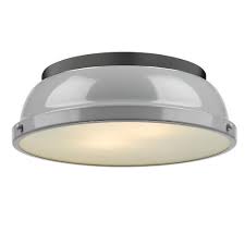 Golden Lighting Duncan 2 Light Black Flush Mount With Gray Shade 3602 14 Blk Gy The Home Depot Golden Lighting Ceiling Lights Flush Mount Lighting