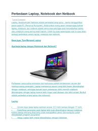Maybe you would like to learn more about one of these? Perbedaan Laptop