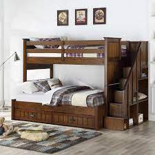 The design of the stairs is also safer. Caramia Kids Maddox Staircase Twin Over Full Bunkbed Sunset Brown