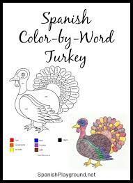 These thanksgiving coloring pages for kids will give you the perfect opportunity to keep the little ones entertained and informed. Spanish Colors Thanksgiving Color By Word Spanish Playground