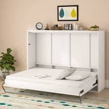 graham queen solid wood storage murphy bed with mattress in 2021 queen murphy bed murphy bed plans horizontal murphy bed