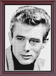 James Dean American Actor Icon Monochrome Cross Stitch Embroidery  Needlepoint Pattern PDF Download