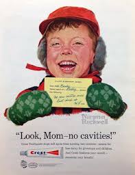 Norman Rockwell 1957 Holiday Crest Tooth Paste Ad