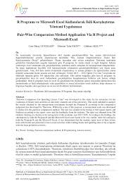 Pdf R Programi Ve Microsoft Excel Kullanilarak Ikili Karsilastirma Yontemi Uygulamasi