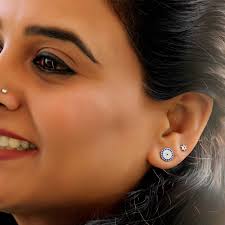 Glittery Flora Sterling Silver Studs