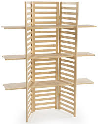 Wooden Retail Shelving Unit W 3 Shelves Folding Panels Pine Wood Retail Shelving Collapsible Shelves Wood Display