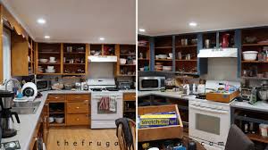 Unscrew the cabinet unit from the soffit and remove the cabinets. Our Diy Farmhouse Kitchen Makeover Before After
