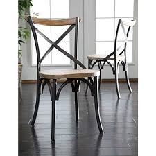 Amazon Com We Furniture Industrial Reclaimed Metal Legs Solid Wood Seat Rustic Dining Chairs Farmhouse Dining Chairs Metal Dining Chairs Black Dining Chairs