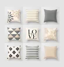Neutral Throw Pillow Geometric Home Decor Grey Beige Black White Cream Love Pillow Typography Art Contemporary Decor Throw Pil Beige Pillows Home Decor Pillows