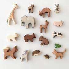 Hand Painted Organic Wooden Animals Are Perfect For Play Decoration And Cake Topping Get Them At Row 10 Free Wooden Baby Toys Wooden Animals Kids Toys