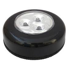 Battery Operated Led Push Light In Black