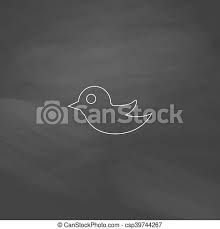 Silhouette computer icons twitter , twitter transparent background png clipart. Bird Computer Symbol Bird Simple Line Vector Button Imitation Draw With White Chalk On Blackboard Flat Pictogram And Canstock