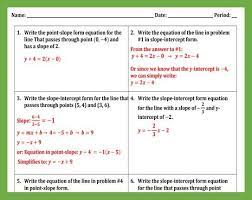 Writing The Equation Of A Line Worksheet Line Worksheet Writing Equations Point Slope Form
