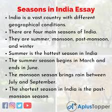 It means that casinos have less players at this time and they tend to interest gamblers who stay at home with fantastic bonuses and cool promising. Seasons In India Essay Essay On Seasons In India For Students And Children In English A Plus Topper