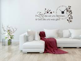 Wandtattoo Uhr Wanduhr Mit Uhrwerk Zitat Zeit Wohnzimmer Blume Wandtattoo Uhr Wandtattoo Uhr