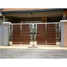 A simple black door with metal fittings is a good choice for a modern home design. Modern Steel Gate Designs For Homes Novocom Top